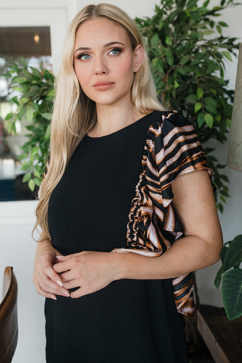Daniella Inset Dress Black