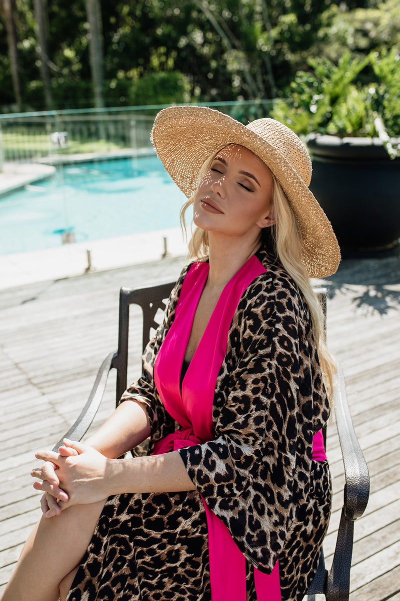 Front Tie Pinky Leopard