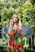 Front Tie Kaftan Night Jungle Bright