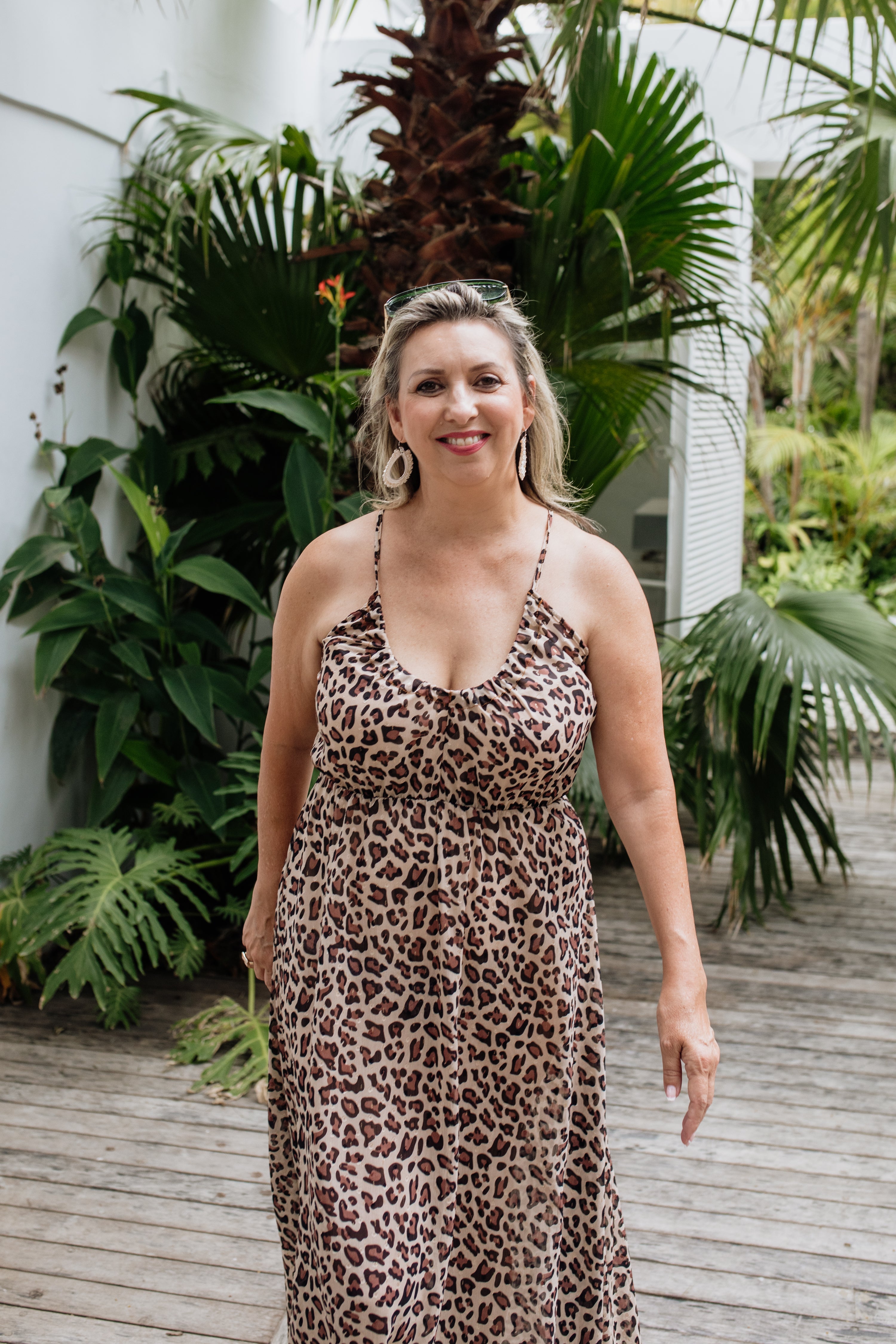 Sara Strappy Leopard Dress