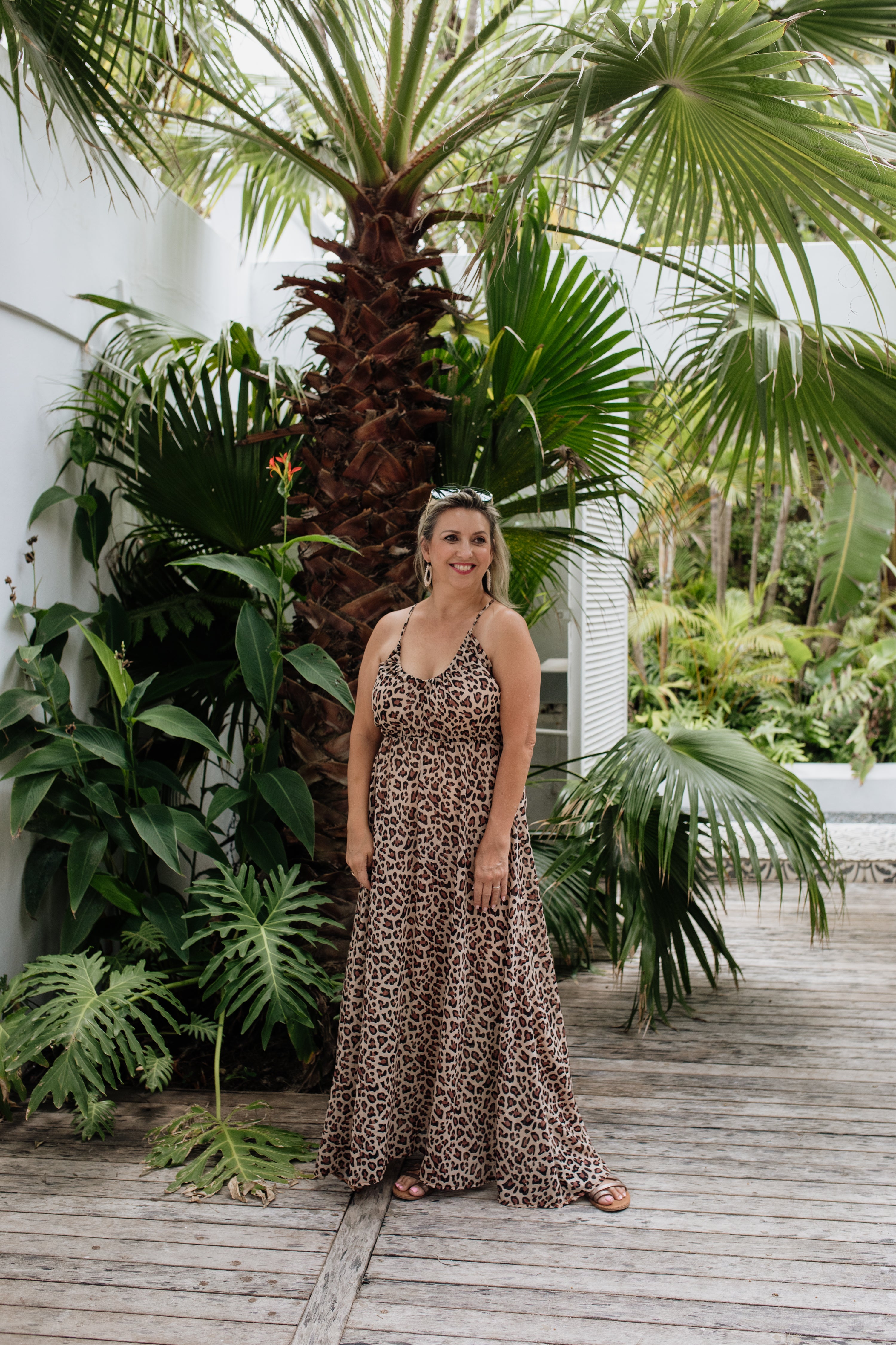 Sara Strappy Leopard Dress