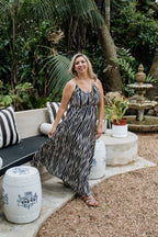 Sara Strappy Dress in Zebra