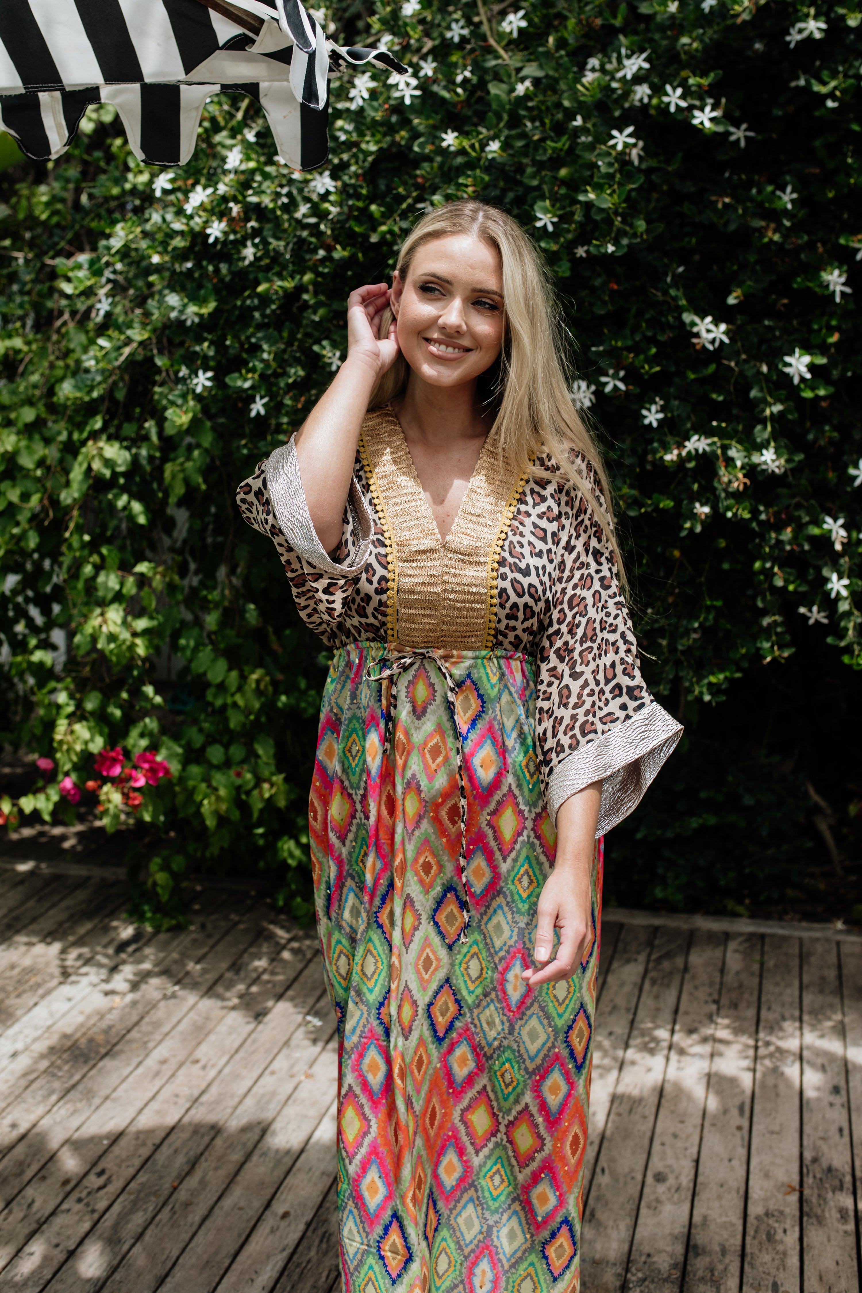 Lux Kaftan in Leopard Shimmer