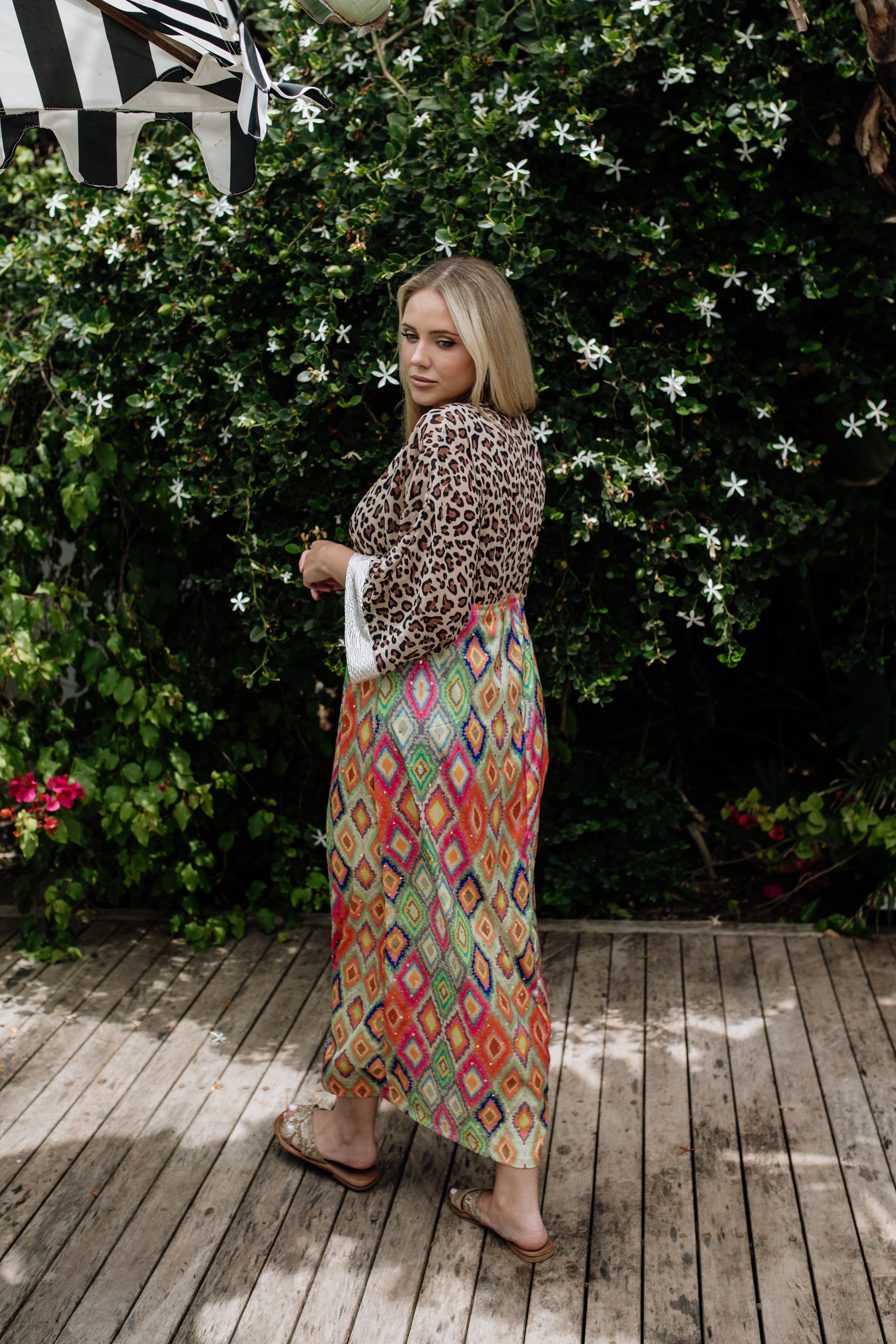 Lux Kaftan in Leopard Shimmer