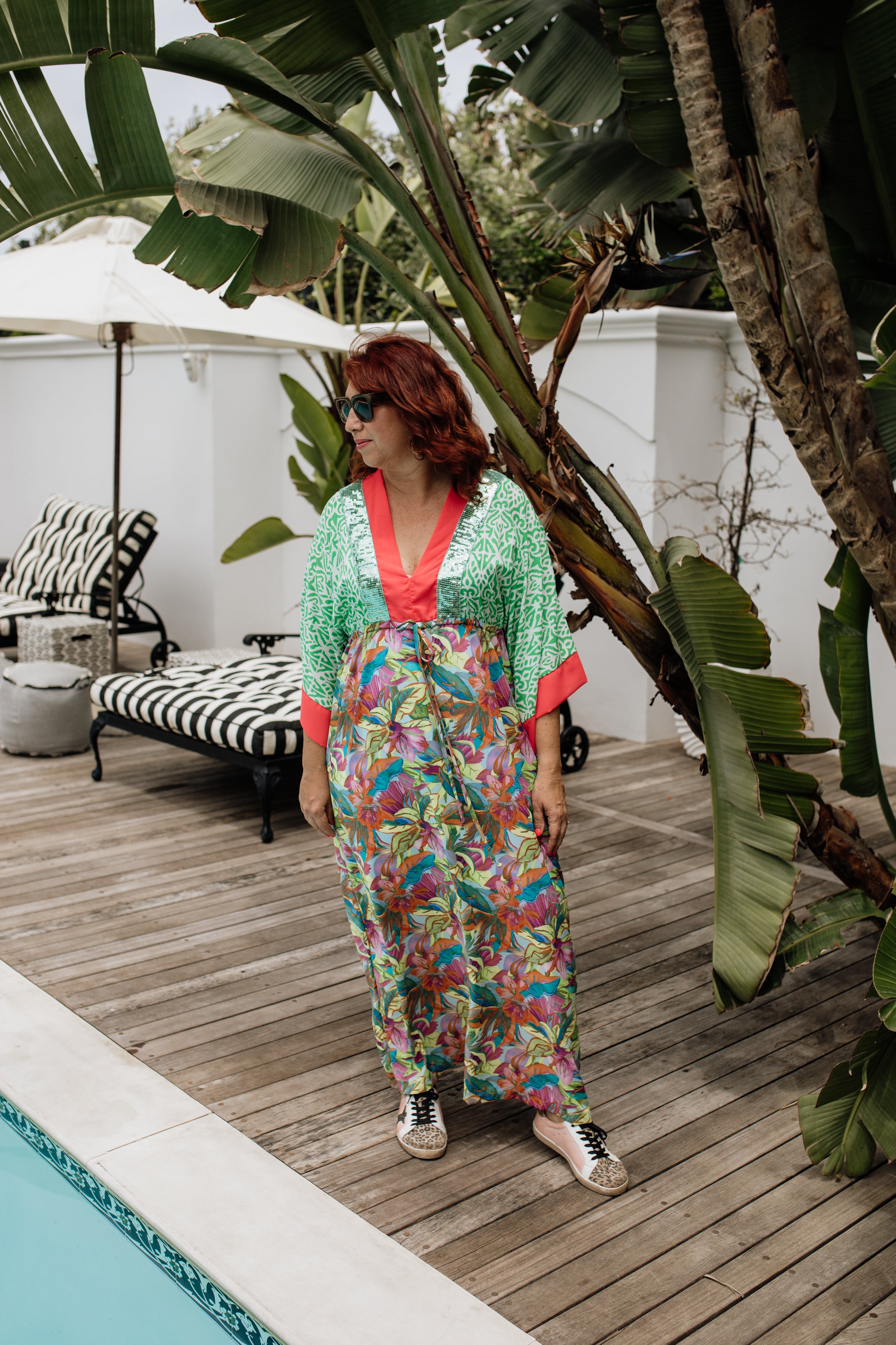 resort kaftan dress Wholesale Fuchsia Paisley Kaftan