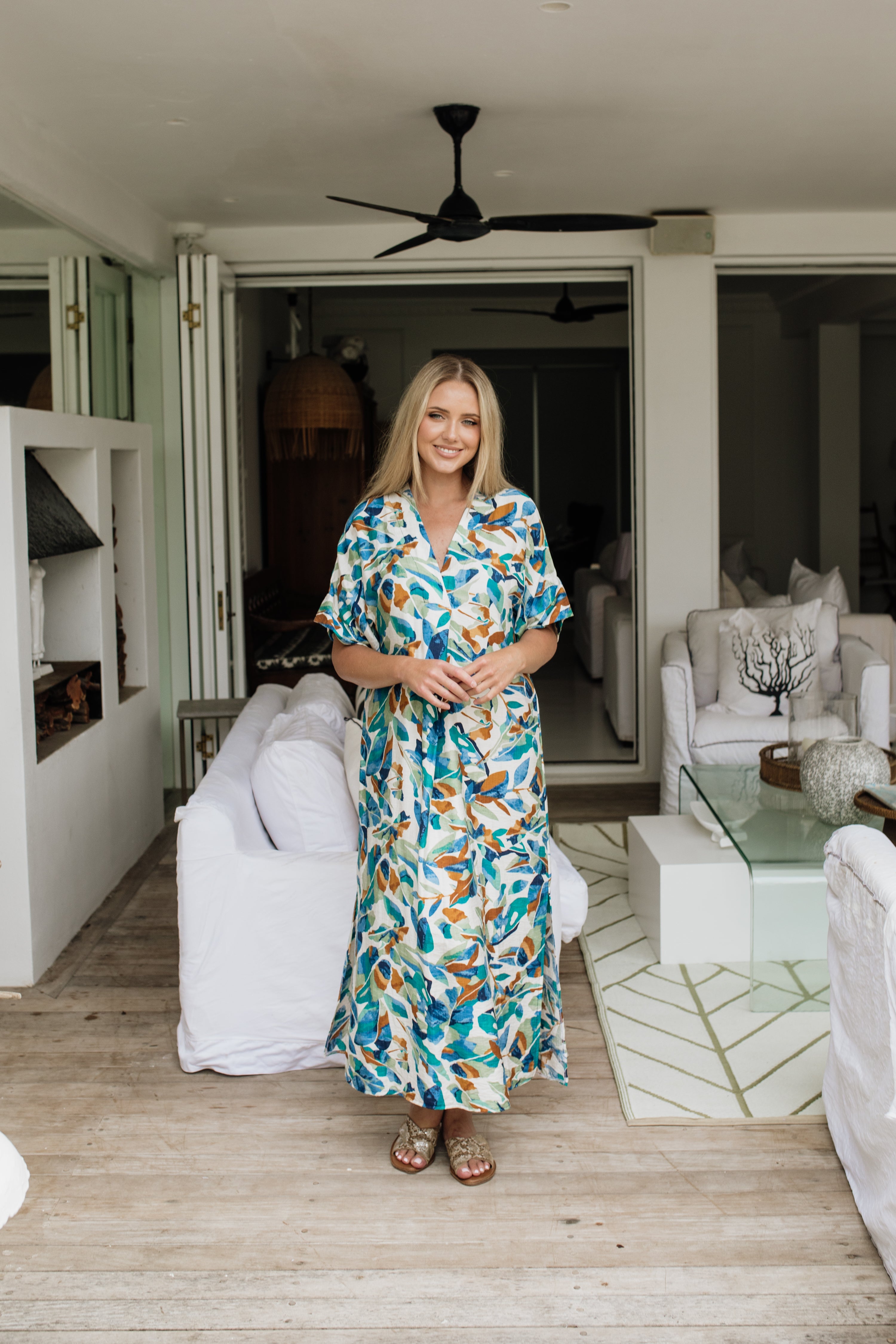 Long Larissa Dress in Sanddune