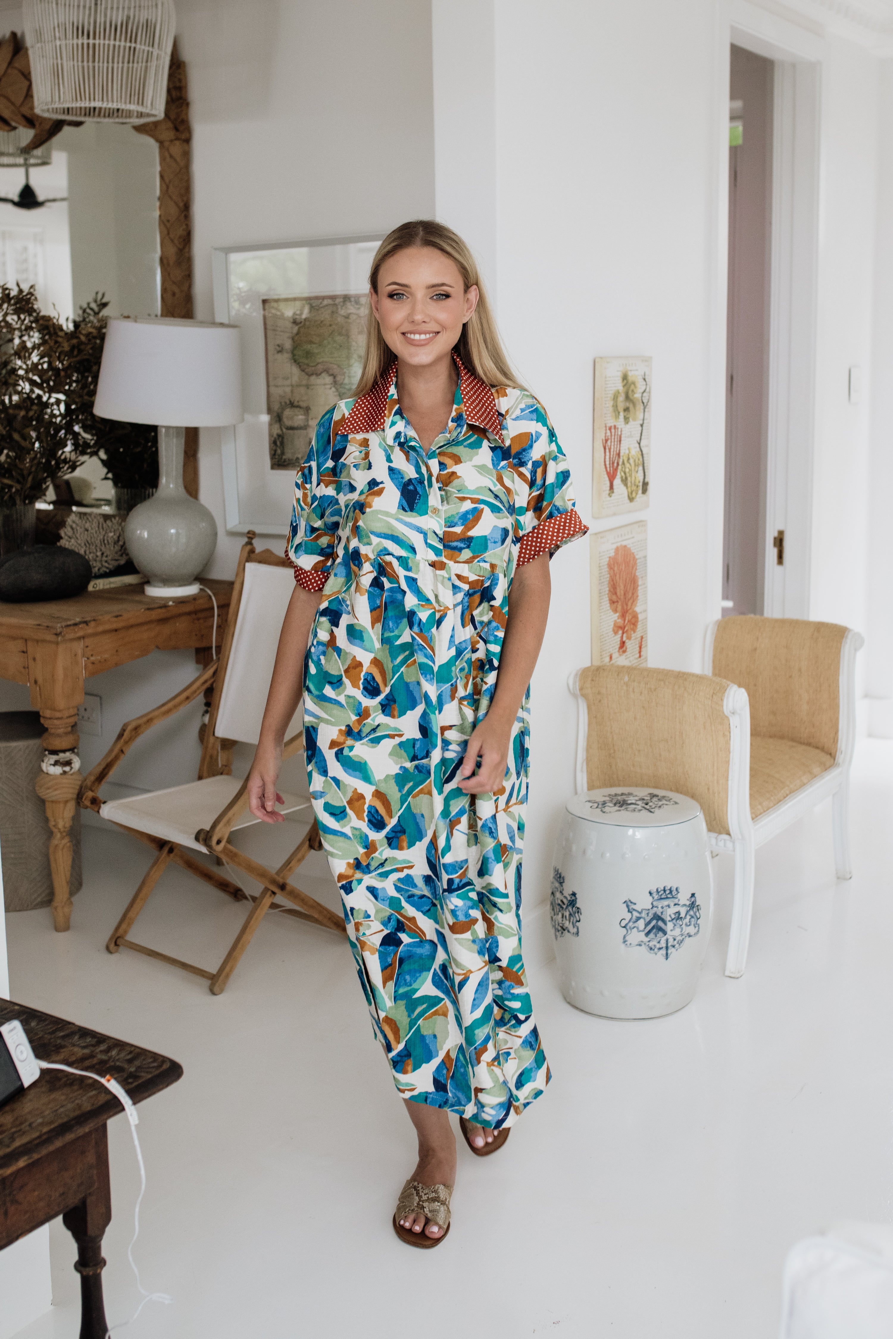 Free Flow Shirt Dress in Sanddune