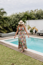 Sara Strappy Tropical Floral Dress