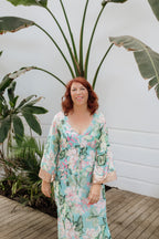 Rosa-lee Draw String Kaftan Dress Floral