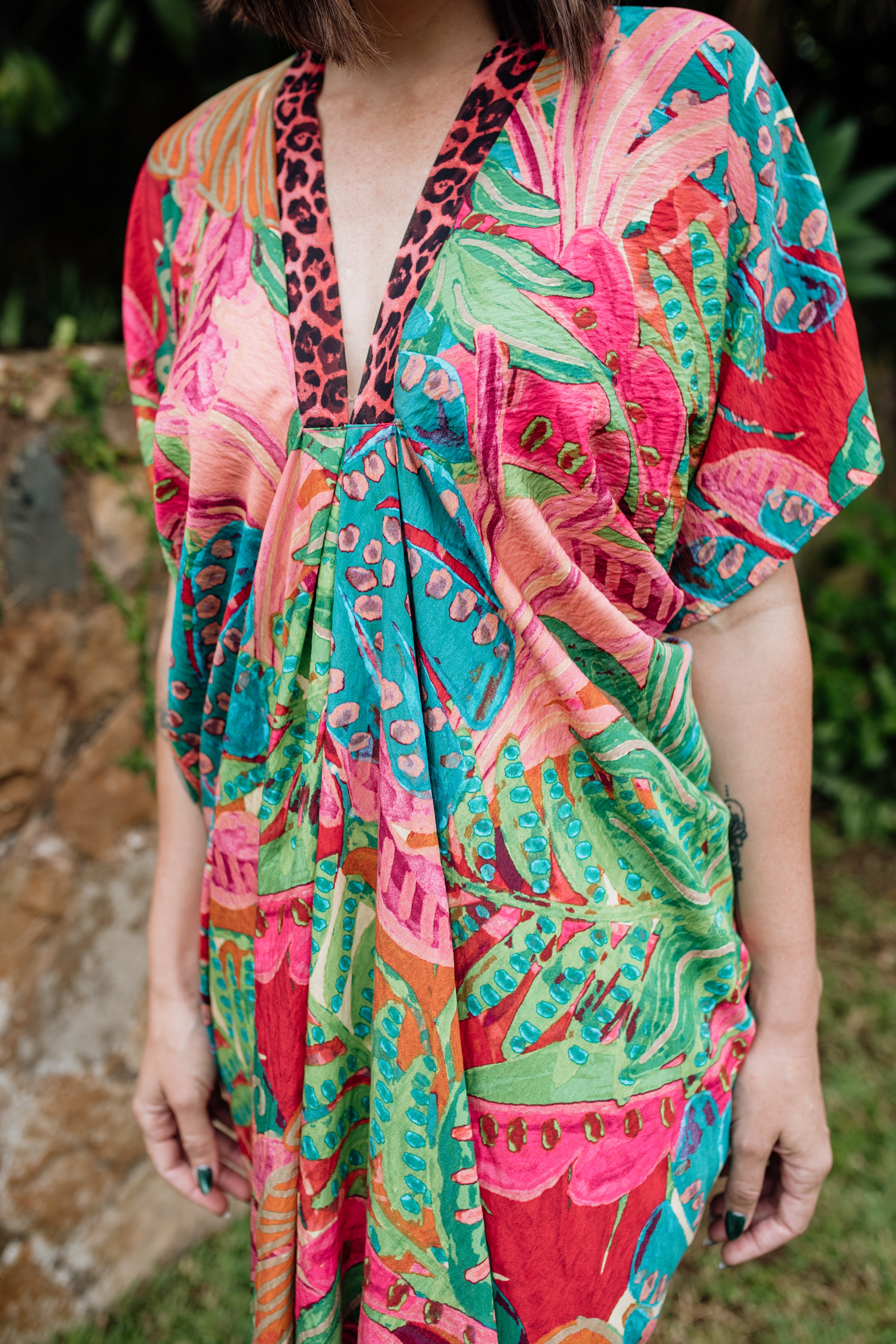 Lux Kaftan in Pink Floral