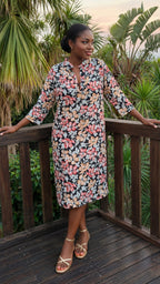 Long Larissa Dress in Hibiscus