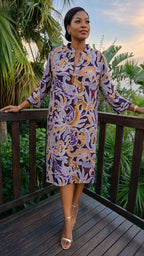 Long Larissa Dress in Swirl