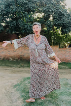 Rosa-lee Draw String Kaftan Dress Leopard