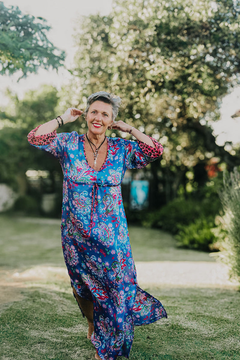 Rosa-lee Draw String Kaftan Dress Purple